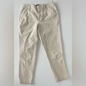 Banana Republic Cream Slim Fit Cropped Chinos Petite 0 Stretch